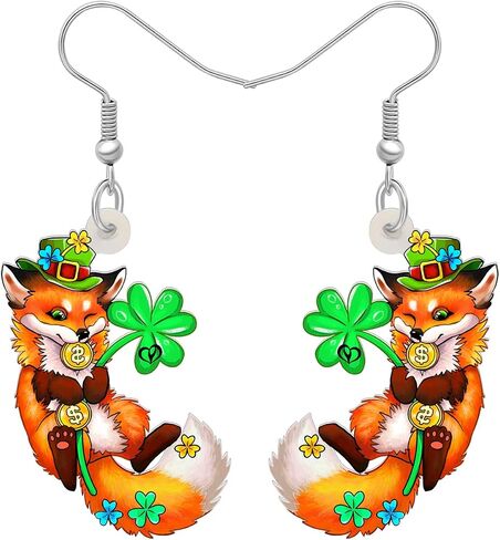 Cute Fox Earrings Fashion Jewelry Acrylic Drop Dangle Earrings for Women Girls Party Favors Fox Gifts Charms in Saudi Arabia
