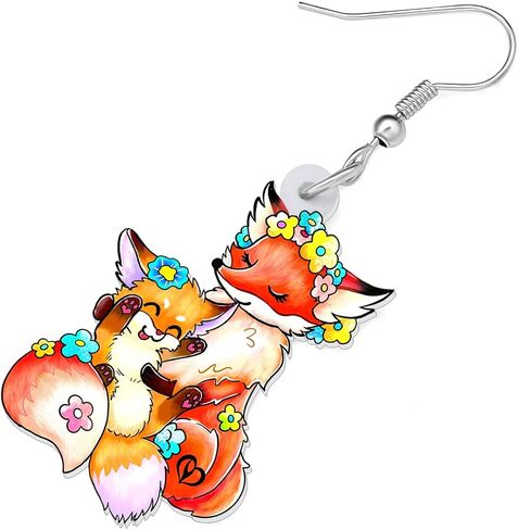 Cute Fox Earrings Fashion Jewelry Acrylic Drop Dangle Earrings for Women Girls Party Favors Fox Gifts Charms in Saudi Arabia