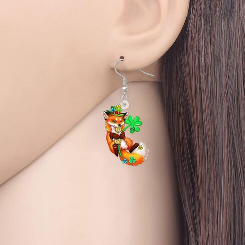Cute Fox Earrings Fashion Jewelry Acrylic Drop Dangle Earrings for Women Girls Party Favors Fox Gifts Charms in Saudi Arabia