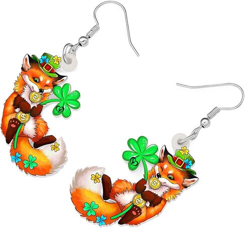 Cute Fox Earrings Fashion Jewelry Acrylic Drop Dangle Earrings for Women Girls Party Favors Fox Gifts Charms in Saudi Arabia