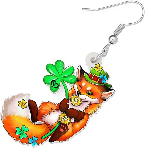Cute Fox Earrings Fashion Jewelry Acrylic Drop Dangle Earrings for Women Girls Party Favors Fox Gifts Charms in Saudi Arabia
