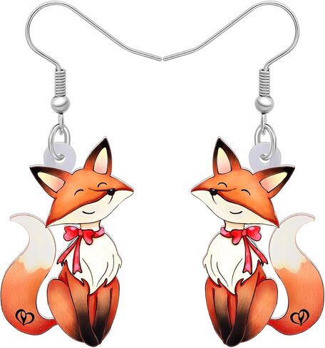 Cute Fox Earrings Fashion Jewelry Acrylic Drop Dangle Earrings for Women Girls Party Favors Fox Gifts Charms in Saudi Arabia