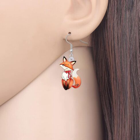 Cute Fox Earrings Fashion Jewelry Acrylic Drop Dangle Earrings for Women Girls Party Favors Fox Gifts Charms in Saudi Arabia