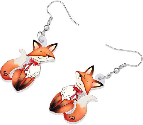 Cute Fox Earrings Fashion Jewelry Acrylic Drop Dangle Earrings for Women Girls Party Favors Fox Gifts Charms in Saudi Arabia