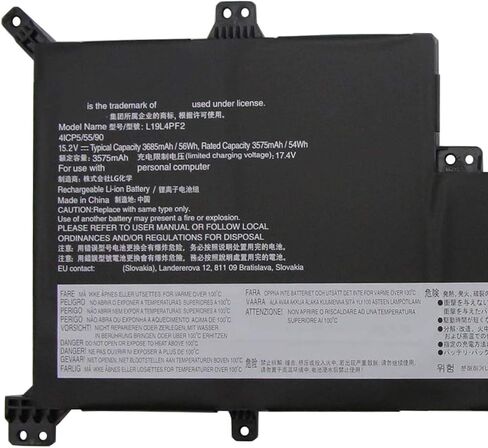 استبدال بطارية الكمبيوتر المحمول L19L4PF2 56Wh 3685mAh لجهاز Lenovo V17-IIL IdeaPad 3-17ADA05 3-17ARE05 3-17IML05 3-17IIL05 Series 5B10W89846 SB10W89847 L19D4PF2 5B10W89835 L19L3PF4 L19C3PF6 15 .2 فولت in Saudi Arabia