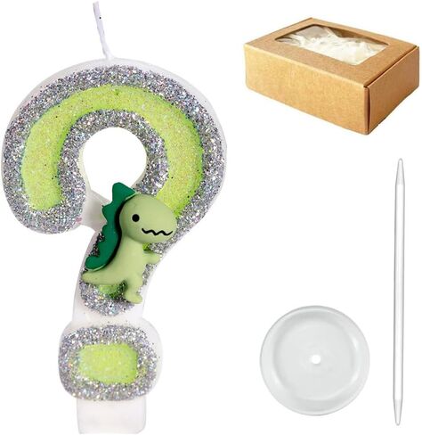 Number Birthday Candle, Cute Dinosaur Candle Birthday Cake Topper, Glitter Birthday Candle for Jurassic Period Theme Birthday Party Decoration (Number 6) in Saudi Arabia