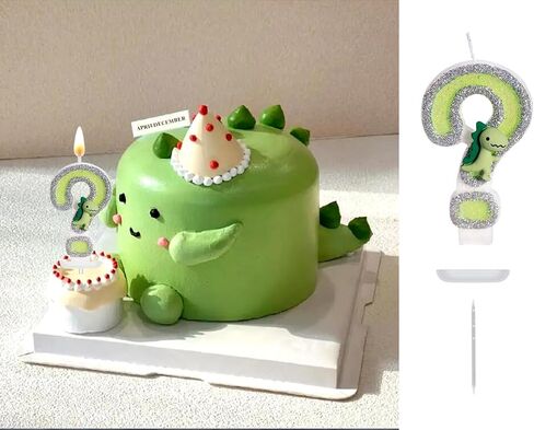 Number Birthday Candle, Cute Dinosaur Candle Birthday Cake Topper, Glitter Birthday Candle for Jurassic Period Theme Birthday Party Decoration (Number 6) in Saudi Arabia