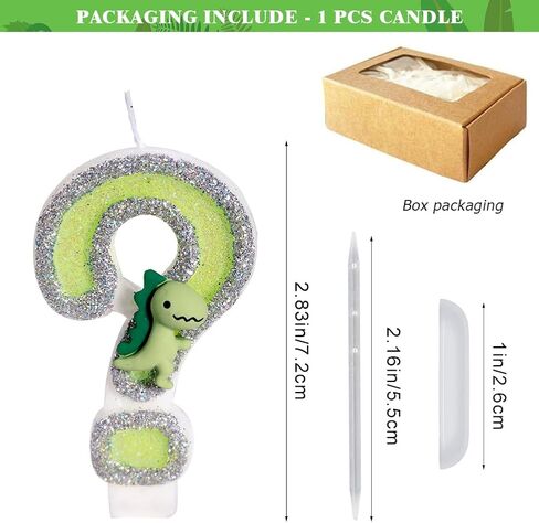 Number Birthday Candle, Cute Dinosaur Candle Birthday Cake Topper, Glitter Birthday Candle for Jurassic Period Theme Birthday Party Decoration (Number 6) in Saudi Arabia