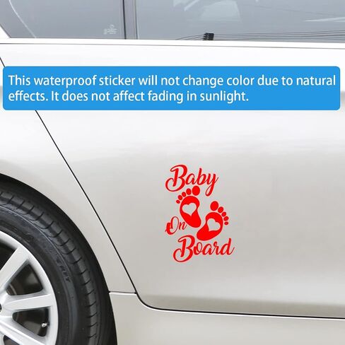 zipelo Baby On Board Sticker, 2 PCS Vinyl Decals for Car, Auto Body Window Bumper Decoration, Waterproof Footprint Stickers, Universal Fit for Trucks Motorcycle Wall Laptop (Black) in Saudi Arabia