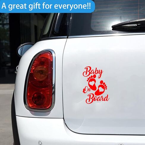 zipelo Baby On Board Sticker, 2 PCS Vinyl Decals for Car, Auto Body Window Bumper Decoration, Waterproof Footprint Stickers, Universal Fit for Trucks Motorcycle Wall Laptop (Black) in Saudi Arabia