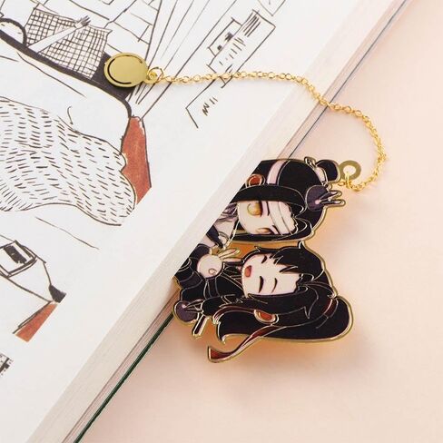 2Pcs Anime Mo Dao Zu Shi Keychain, LAN Wangji Wei Wuxian Metal Hollowing Bookmark, Book Markers Set for Students Reading Gifts in Saudi Arabia