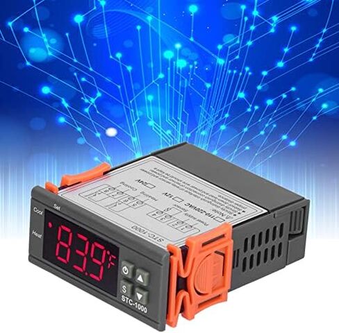 جهاز التحكم في درجة الحرارة STC1000، معايرة درجة الحرارة الرقمية لجميع الأغراض مع مسبار مستشعر NTC لتدفئة وتبريد حاضنة الفريزر (AC110~220V) in Saudi Arabia