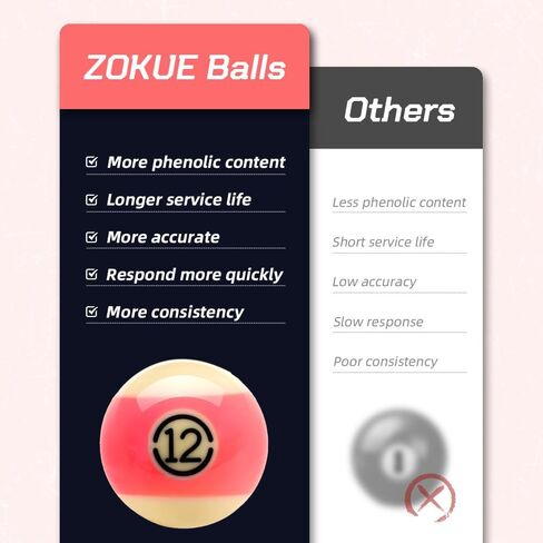 ZOKUE Billiards Balls Pool Balls Single Ball 2-1/4" Training Cue Ball Professional Pool Set Table Accessories in Saudi Arabia