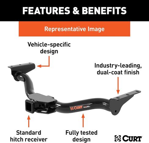 CURT 13108 Class 3 Trailer Hitch, 2-Inch Receiver, Fits Select Chevrolet Silverado, GMC Sierra 2500, 3500 HD , Black in Saudi Arabia