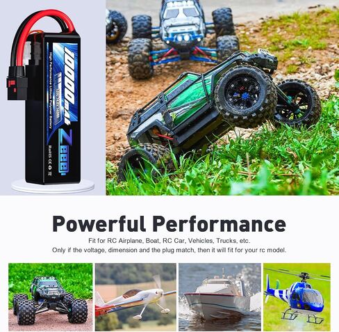 Zeee 4S 10000mAh Lipo Battery 14.8V 120C with QS8 Connector Soft Pack RC Battery Compatible with Xmaxx RC Car Truck Tank Racing Hobby Models (2 Pack) in Saudi Arabia