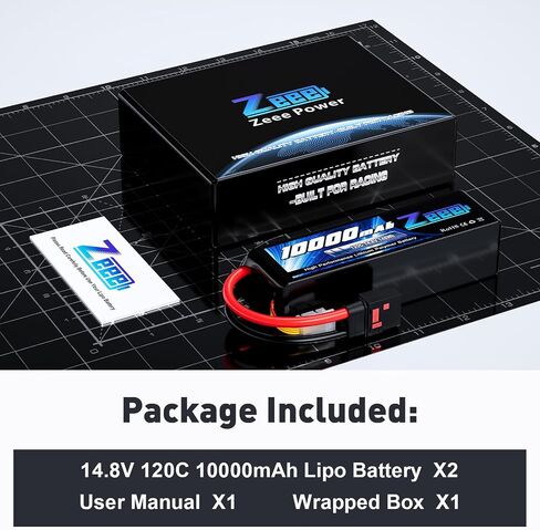 Zeee 4S 10000mAh Lipo Battery 14.8V 120C with QS8 Connector Soft Pack RC Battery Compatible with Xmaxx RC Car Truck Tank Racing Hobby Models (2 Pack) in Saudi Arabia