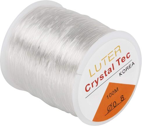 LUTER 0.8mm Clear Bead Cord Crystal Elastic Stretchy Bracelet String for Jewelry Making Necklace Bracelet Beading Thread(328ft) in Saudi Arabia