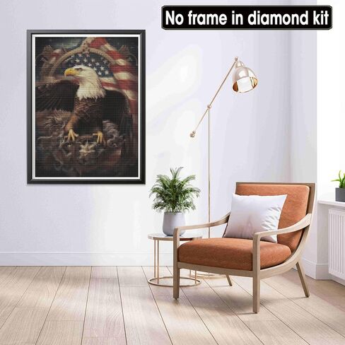 LOMSIOY Diamond Art Painting Kits Animals for Adults Paint with Diamond Art Eagle, Round Full Drill Crystal Rhinestone Crafts Gem Arts for Home Wall Decor 12x16 inch 01179 in Saudi Arabia