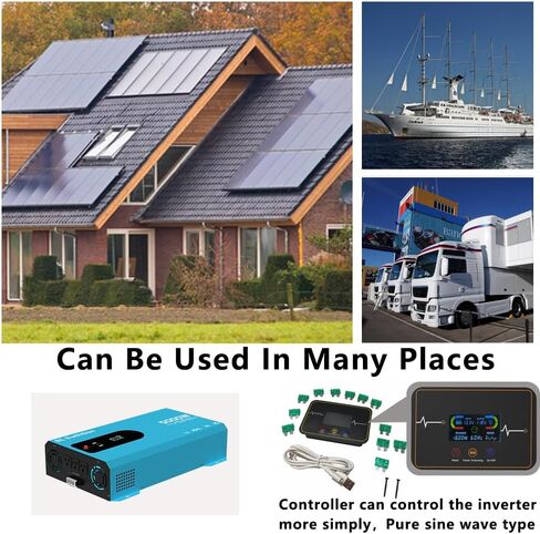5000W/10000W(Peak) Pure Sine Wave Car Power Inverter 12V DC to 110V AC LCD Display, USB Port, Two Remote Control in Saudi Arabia
