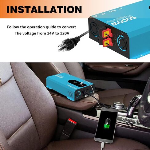 5000W/10000W(Peak) Pure Sine Wave Car Power Inverter 12V DC to 110V AC LCD Display, USB Port, Two Remote Control in Saudi Arabia