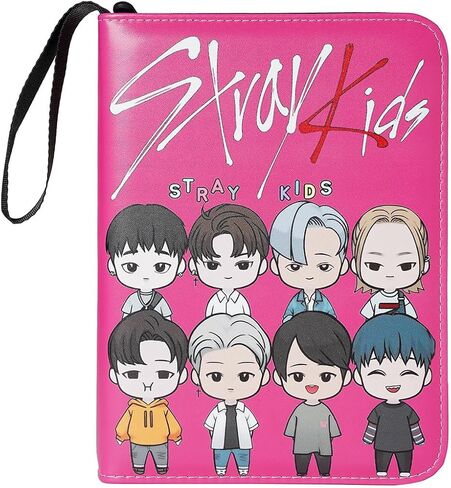 Kpop Photocard Holder Binder Sleeves K-pop Photo Card Album Book for Straykids 400 Cards 4-Pocket Leatherette Toploading Zip Binder in Kuwait