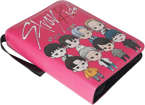 Kpop Photocard Holder Binder Sleeves K-pop Photo Card Album Book for Straykids 400 Cards 4-Pocket Leatherette Toploading Zip Binder in Kuwait