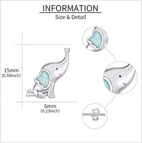 Owl Otter Elephant Stud Earrings Sterling Silver Stud Earrings Jewelry Gifts for Women Girls in Saudi Arabia