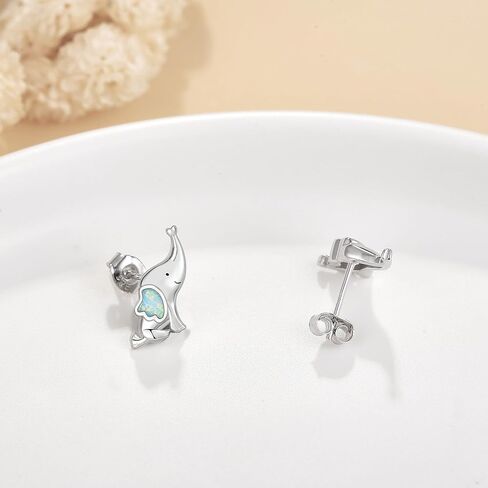 Owl Otter Elephant Stud Earrings Sterling Silver Stud Earrings Jewelry Gifts for Women Girls in Saudi Arabia
