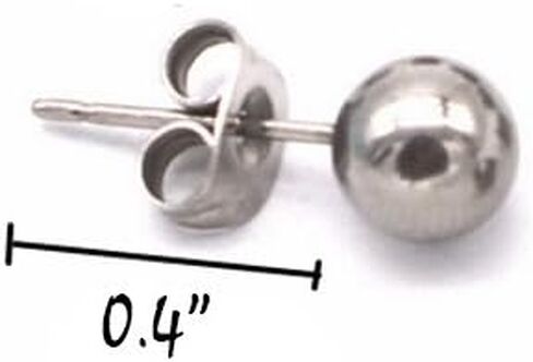 Medical Graded Titanium Ball Post Stud Earnings - Hypoallergenic For Sensitive Ears in Saudi Arabia