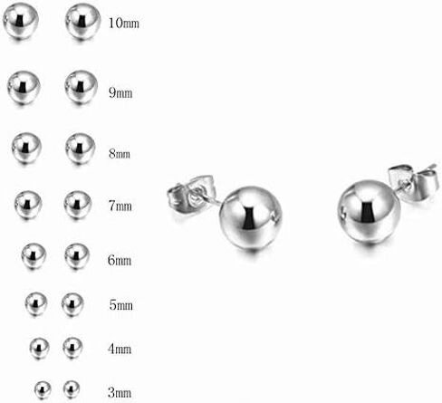 Medical Graded Titanium Ball Post Stud Earnings - Hypoallergenic For Sensitive Ears in Saudi Arabia
