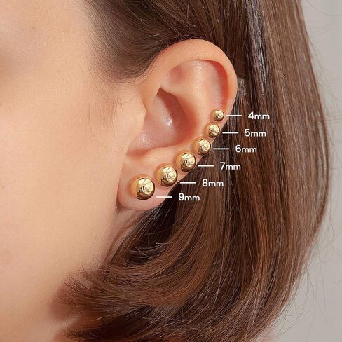 Medical Graded Titanium Ball Post Stud Earnings - Hypoallergenic For Sensitive Ears in Saudi Arabia