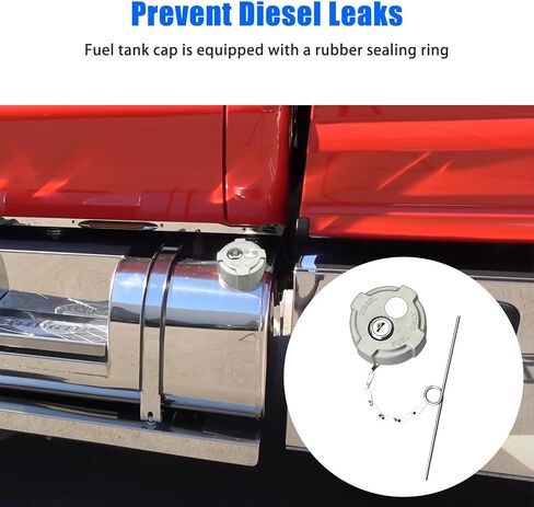 2 1/4" Locking Diesel Fuel Cap Compatible with Ford 650/750 Reefer/International MD Semi Trucks Fuel Caps,Replace FTA-C02 FTA-N-04 FTA-N6-16 FTA-N-73,With Rubber Seal Ring Safety Chain and 2 Key in Saudi Arabia