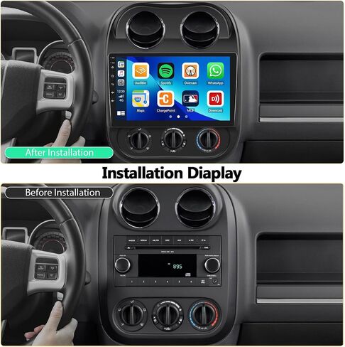 1+32G Android 11 سيارة ستيريو لسيارة Jeep Patriot Compass 2010-2016 مع iOS/Android Mirror Link، 10.1 بوصة HD شاشة لمس راديو السيارة مع WiFi، نظام تحديد المواقع العالمي (GPS)، راديو FM بلوتوث، SWC، USB مزدوج + كاميرا احتياطية in Saudi Arabia