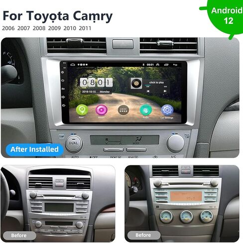 Car Stereo for Toyota Camry 2006-2011, 9" Touch Screen Radio with Wireless CarPlay, Android Auto, GPS, WiFi, Backup Camera in Saudi Arabia