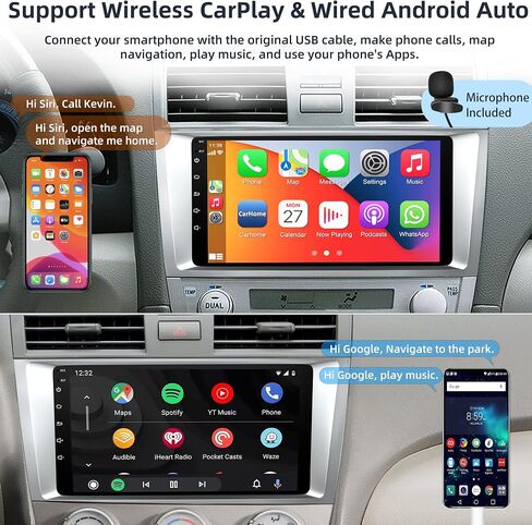 Car Stereo for Toyota Camry 2006-2011, 9" Touch Screen Radio with Wireless CarPlay, Android Auto, GPS, WiFi, Backup Camera in Saudi Arabia