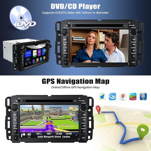 [2+64G] 8-Core Android 13 Car Stereo DVD Player for GMC Sierra Yukon Chevrolet Buick Chevy Silverado with Carplay&Android Auto,7" Car Radio with GPS WiFi 4G Bluetooth FM/AM/RDS EQ/DSP+Voice Assistant in Saudi Arabia