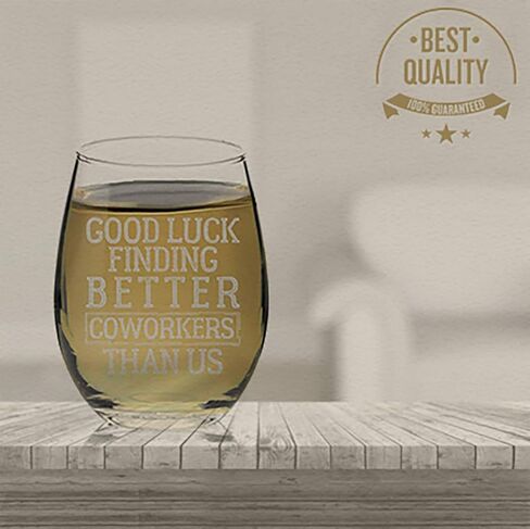 Veracco Good Luck Finding Better Coworkers Than Us Stemless Wine Glass Funny Birthday Gift For Someone Who Loves Drinking Bachelor Party Favors (Clear, Glass) in Saudi Arabia