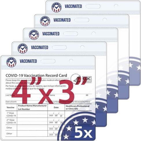 5-Pack Vaccine Card Protector Waterproof │ Vaccination Card Holder │ CDC Vaccine Card Holder │ Vaccination Card Protector │ 4x3 Card Protector in Saudi Arabia
