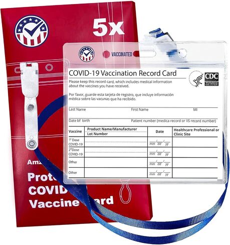 5-Pack Vaccine Card Protector Waterproof │ Vaccination Card Holder │ CDC Vaccine Card Holder │ Vaccination Card Protector │ 4x3 Card Protector in Saudi Arabia