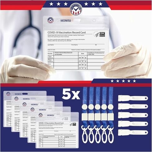 5-Pack Vaccine Card Protector Waterproof │ Vaccination Card Holder │ CDC Vaccine Card Holder │ Vaccination Card Protector │ 4x3 Card Protector in Saudi Arabia