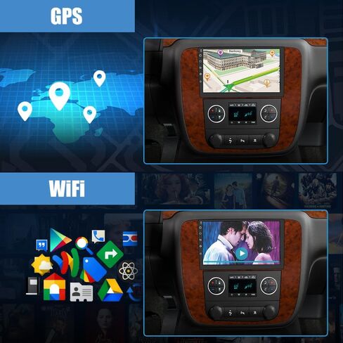 ستيريو راديو السيارة 2G+64G Android 12 لسيارة GMC Yukon شيفروليه تشيفي سيلفرادو تاهو سوبربان 2007-2012 مع Carplay اللاسلكي ووحدة رأس Android Auto 9 بوصة in Kuwait