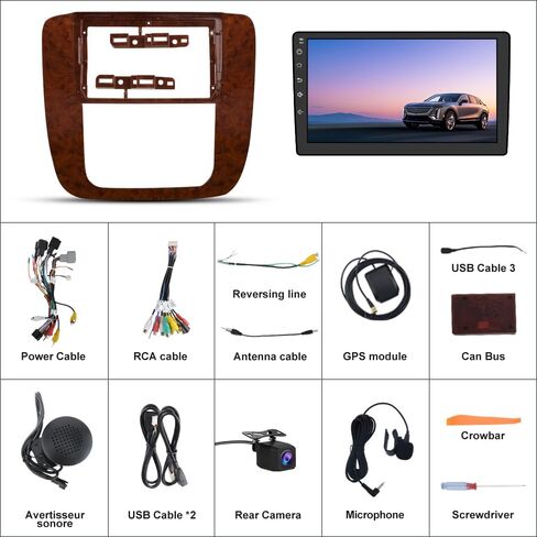 ستيريو راديو السيارة 2G+64G Android 12 لسيارة GMC Yukon شيفروليه تشيفي سيلفرادو تاهو سوبربان 2007-2012 مع Carplay اللاسلكي ووحدة رأس Android Auto 9 بوصة in Kuwait