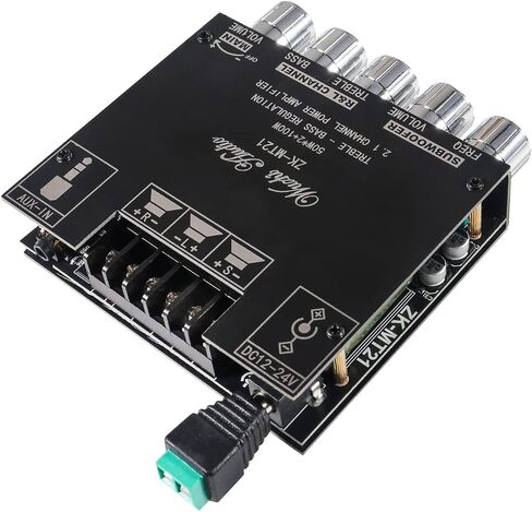 50W×2+100W Bluetooth Power Amplifier Board with Subwoofer 2.1 Channel, 12V-24V Audio Power Amplifier Module with Treble and Bass Control for DIY Bluetooth Audio ZK-MT21 in Saudi Arabia