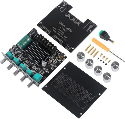 50W×2+100W Bluetooth Power Amplifier Board with Subwoofer 2.1 Channel, 12V-24V Audio Power Amplifier Module with Treble and Bass Control for DIY Bluetooth Audio ZK-MT21 in Saudi Arabia