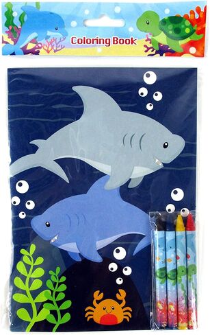 TINYMILLS Sea Turtles Animals Coloring Book Set with 12 Coloring Books and 48 Crayons Ocean Animals Birthday Party Supplies Favor Bag Filler Carnival Prizes Rewards in Kuwait