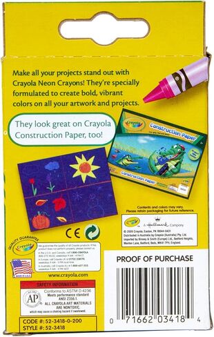 Crayola Neon Crayons, Coloring Book Supplies, Gift for Kids, 8 Count in Saudi Arabia