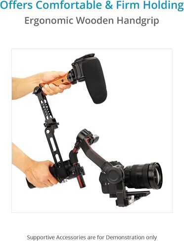 PROAIM Snaprig Handgrip for Ronin S, Crane 2, Air 2 Camera Gimbals. Ergonomic Wooden Grip. Rosette for 180° Adjustment (GA203) in Saudi Arabia