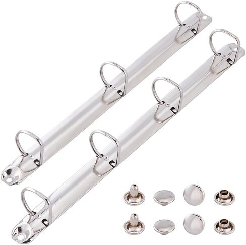 GORGECRAFT 2Pcs Metal A4 Size 3-Ring 4-Ring Binder Mechanism Replacement Loose Leaf Book Binder Hinged Clamp kit D-Rings Leaf Binding Spines Combs for Organizers DIY Planners School Office Document in Saudi Arabia