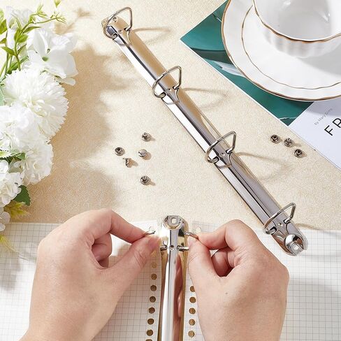 GORGECRAFT 2Pcs Metal A4 Size 3-Ring 4-Ring Binder Mechanism Replacement Loose Leaf Book Binder Hinged Clamp kit D-Rings Leaf Binding Spines Combs for Organizers DIY Planners School Office Document in Saudi Arabia