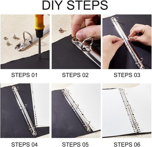 GORGECRAFT 2Pcs Metal A4 Size 3-Ring 4-Ring Binder Mechanism Replacement Loose Leaf Book Binder Hinged Clamp kit D-Rings Leaf Binding Spines Combs for Organizers DIY Planners School Office Document in Saudi Arabia